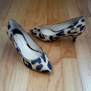 Animal print calf hair pump